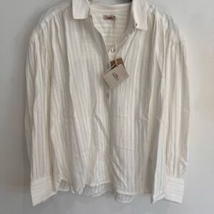 Faherty Women's Cream Button Down Shirt